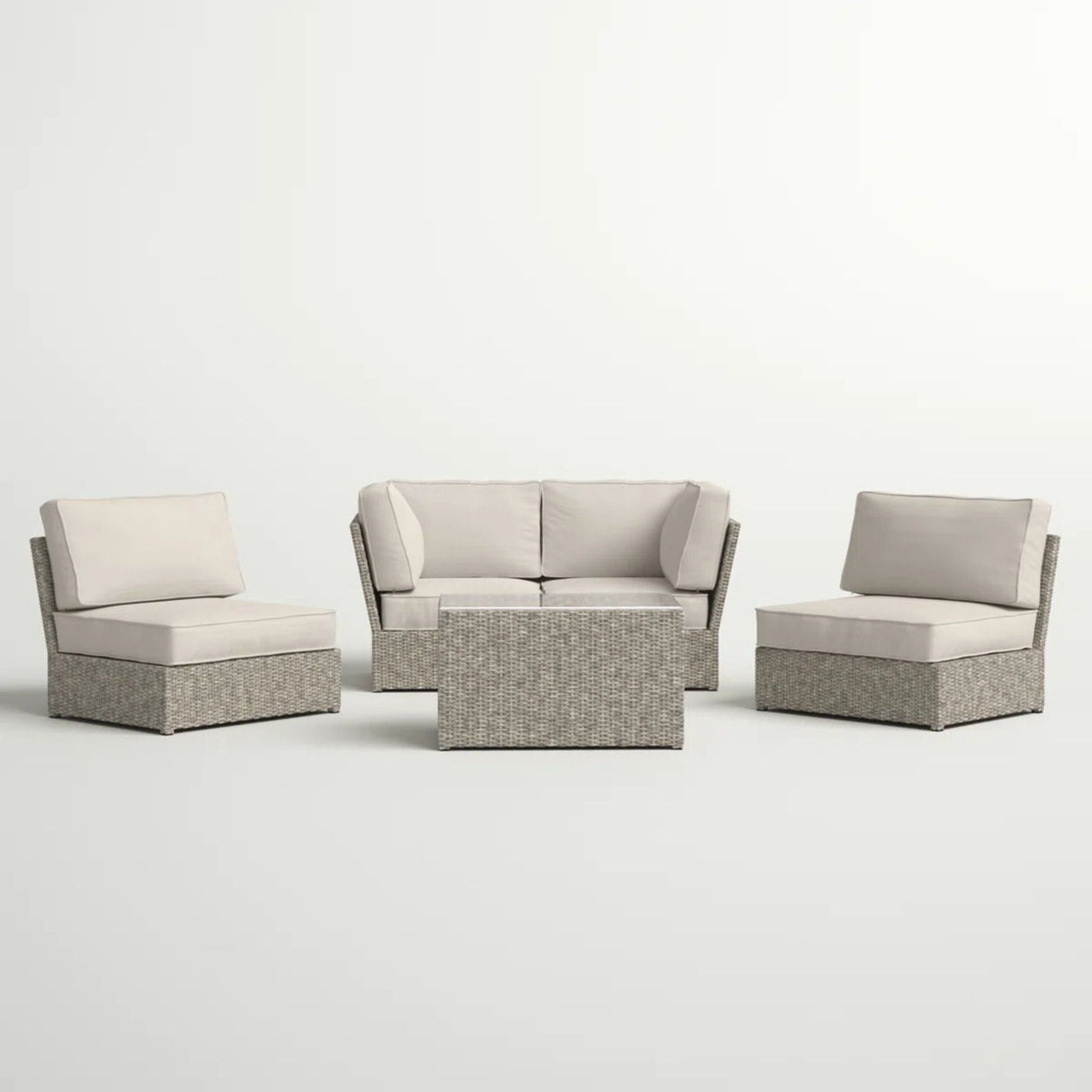 Stylish Modular Wicker Patio Seating Group