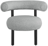 Bordeaux - Boucle Fabric Accent Chair With Black Legs