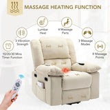 Massage Recliner Power Lift Chair With Adjustable Massage And Heating Function