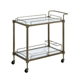 Aditya - Serving Cart - Mirrored & Antique Brass