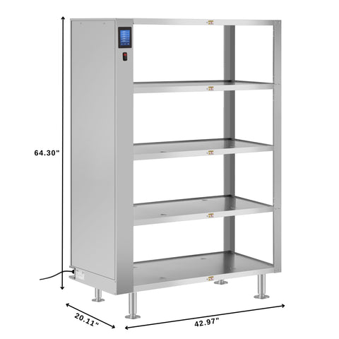 Five-Shelve Commercial Take Out Warmer Cabinet with Touch Screen in Stainless-Steel, UL and NSF Listed (KM-WSC-T5)