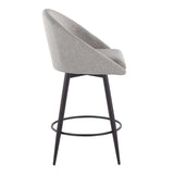 Matisse - 26" Highback Fixed-Height Counter Stool With Swivel And Round Black Metal Footrest (Set of 2) - Black Metal