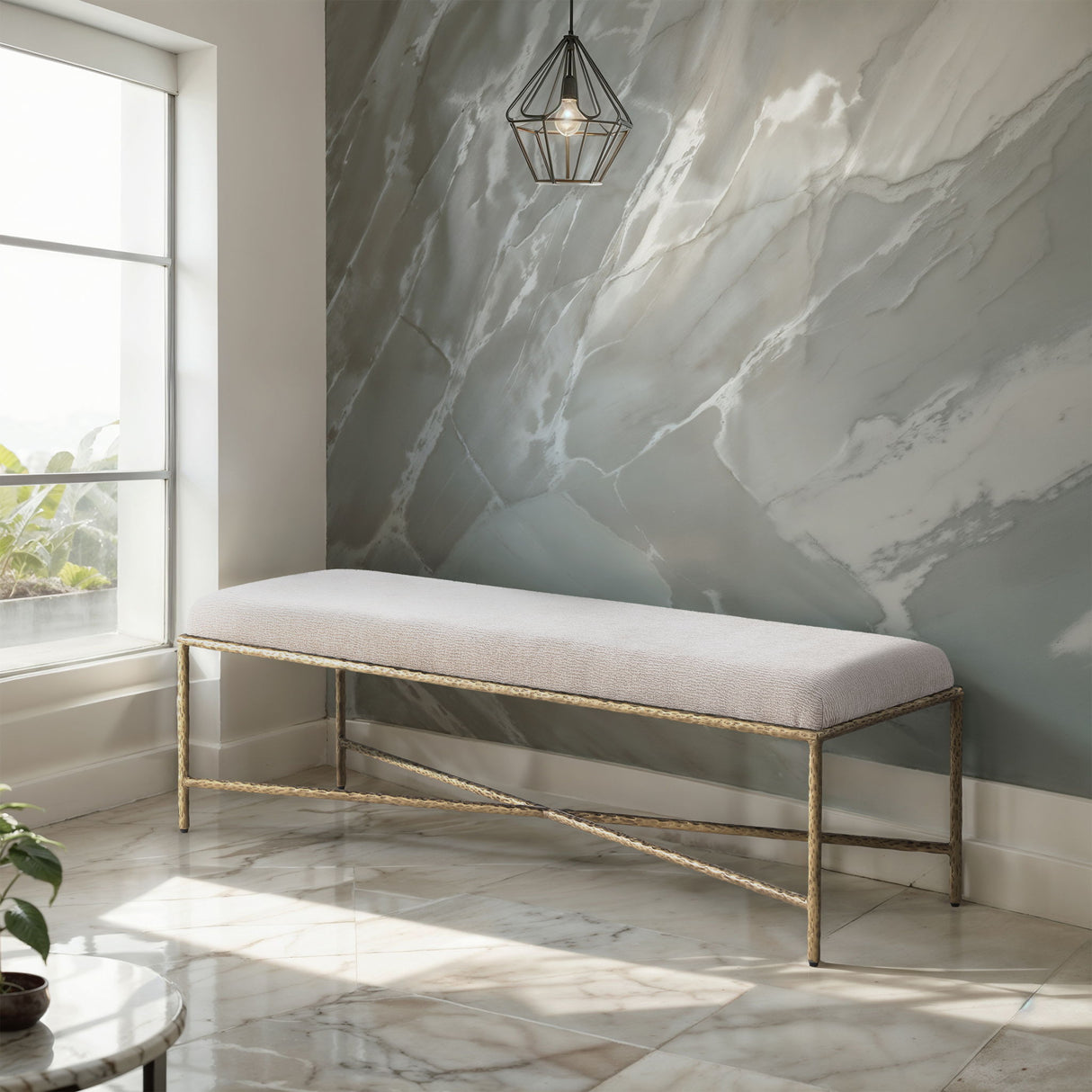 Valley - Bench With Gold Frame