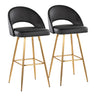 Renee - Upholstered Fixed-Height Barstool (Set of 2) - Gold Base