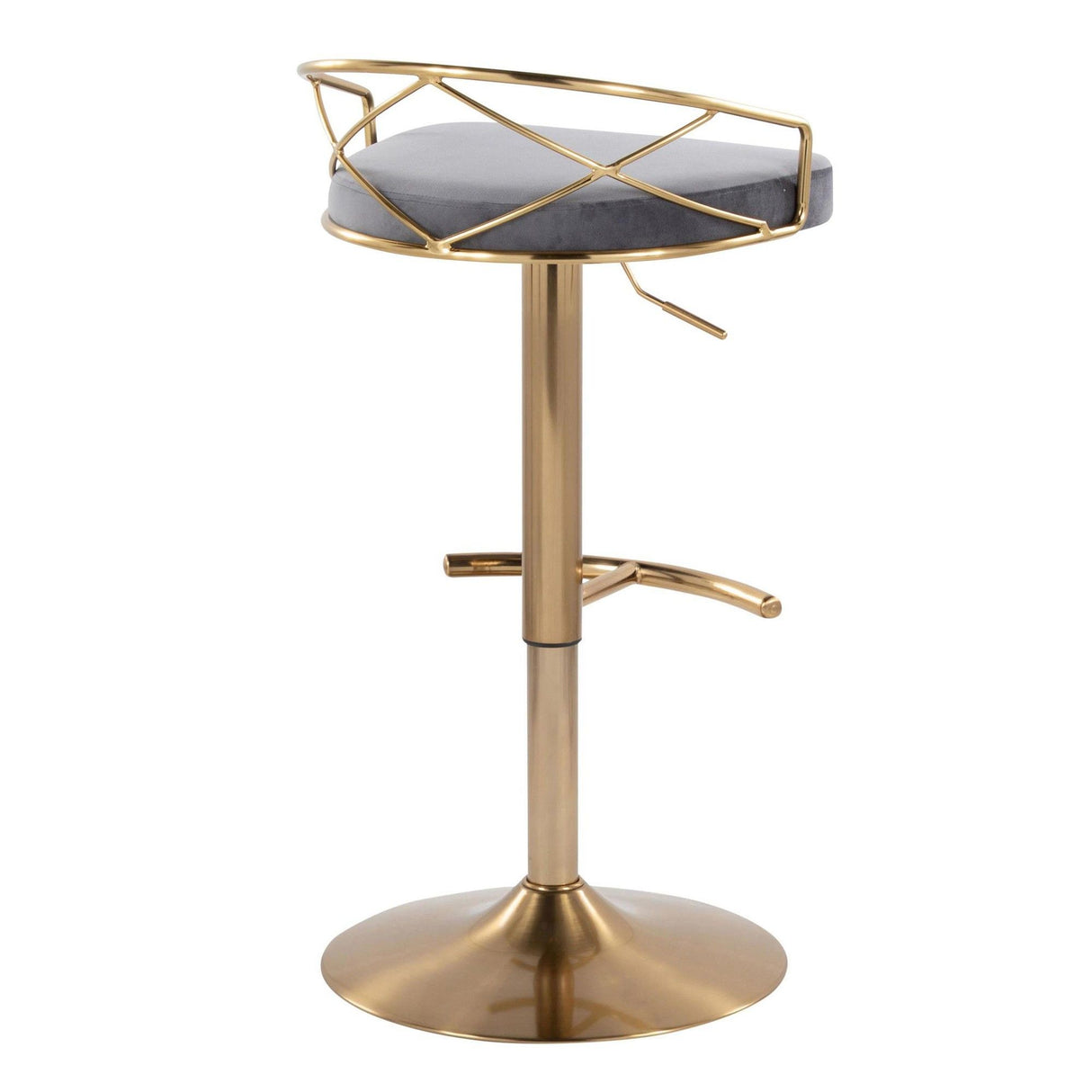 Charlotte - Glam Adjustable Swivel Barstool (Set of 2) - Gold Frame