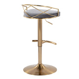 Charlotte - Glam Adjustable Swivel Barstool (Set of 2) - Gold Frame