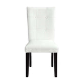 Hussein - Side Chair Set of 2) - White Synthetic Leather & Black