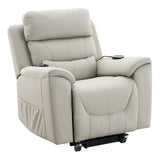Marsha - Power Recliner With Lift & Massage - Light Gray Leather