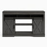 Farmhouse TV Stand With Sliding Barn Doors & Adjustable Storage