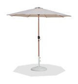 Fiji - Aluminum Patio Umbrella With Round White And Teak Base