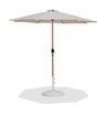 Fiji - Aluminum Patio Umbrella With Round White And Teak Base