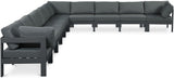 Nizuc - Outdoor Patio 10 Piece Modular Sectional With Gray Frame