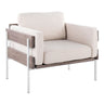 Kari - Farmhouse Accent Chair - White Metal, Gray Wood