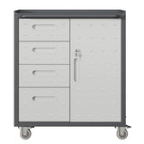 Sturdy Metal Tool Storage Cabinet With Wheels Durable Garage, Office & Home Organizer Steel