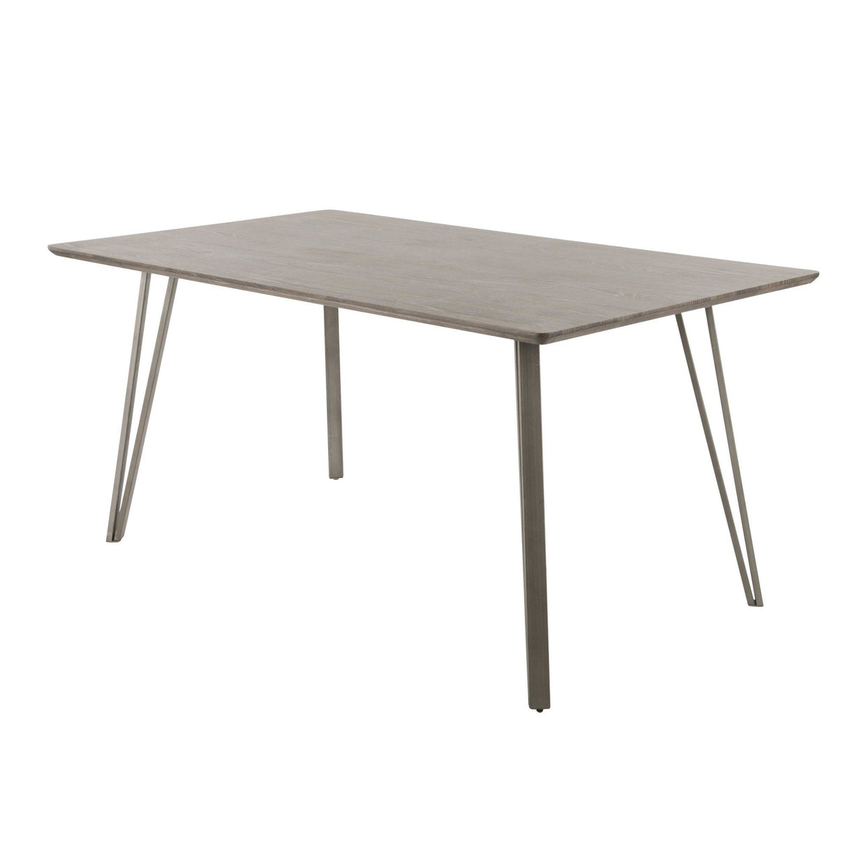 Sedona - Dining Table - Brushed Antique Metal, Dark Brown Wood