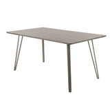 Sedona - Dining Table - Brushed Antique Metal, Dark Brown Wood