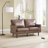 Mid Century Modern Loveseat Sofa With USB Ports, Removable Pillow Cover