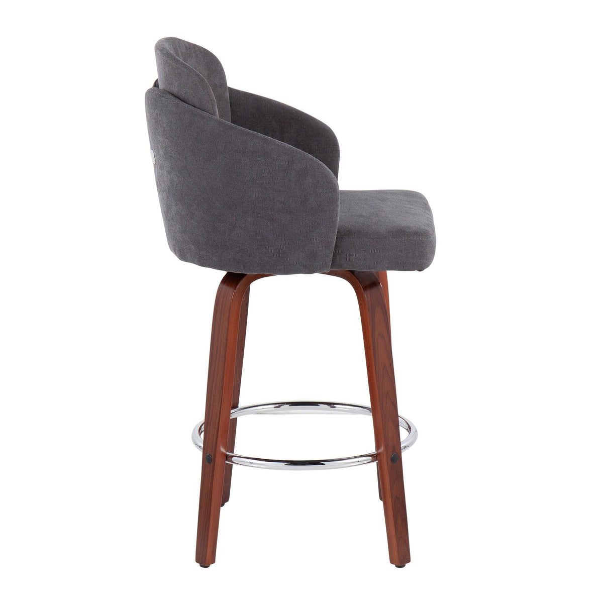 Dahlia - Contemporary Counter Stool (Set of 2) - Walnut Wood
