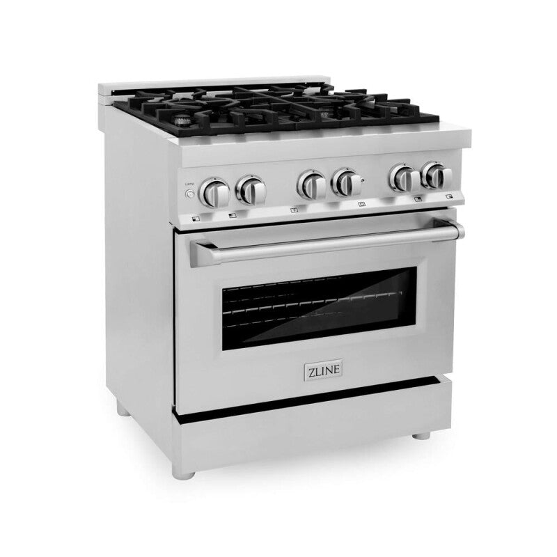 30 in. Kitchen Package with Stainless Steel Dual Fuel Range, Range Hood, Microwave Drawer and Classic Dishwasher - (4KPRARH30MWDW) -