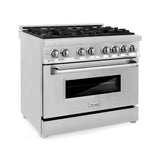 36 in. Kitchen Package with Stainless Steel Dual Fuel Range, Range Hood, Microwave Drawer and Classic Dishwasher - (4KPRARH36MWDW) -