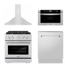 30 in. Kitchen Package with Stainless Steel Gas Range, Range Hood, Microwave Drawer and Tall Tub Dishwasher - (4KPSGRRH30MWDWV) -
