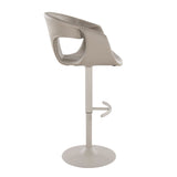 Curvo - Adjustable Barstool With Rounded T Footrest (Set of 2) - Pearl Gray Metal