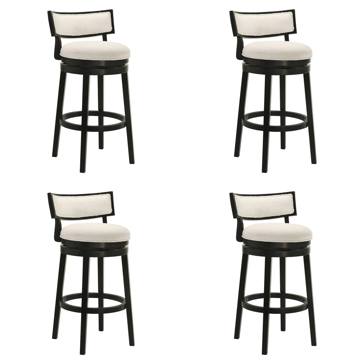 Noely - Modern Farmhouse Swivel Wood Bar Height Kitchen Bar Stool