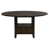 Fulton - Round Dining Table With Drawer - Dark Brown