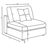 Duncan- Armless Chair With Removable Cushions
