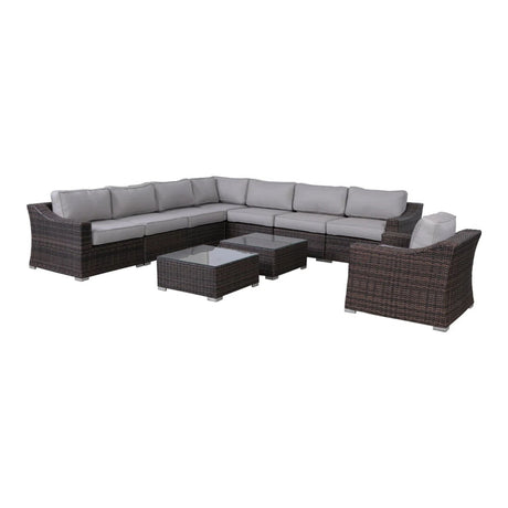 Outdoor Wicker Conversation Set With Cushions, All Weather