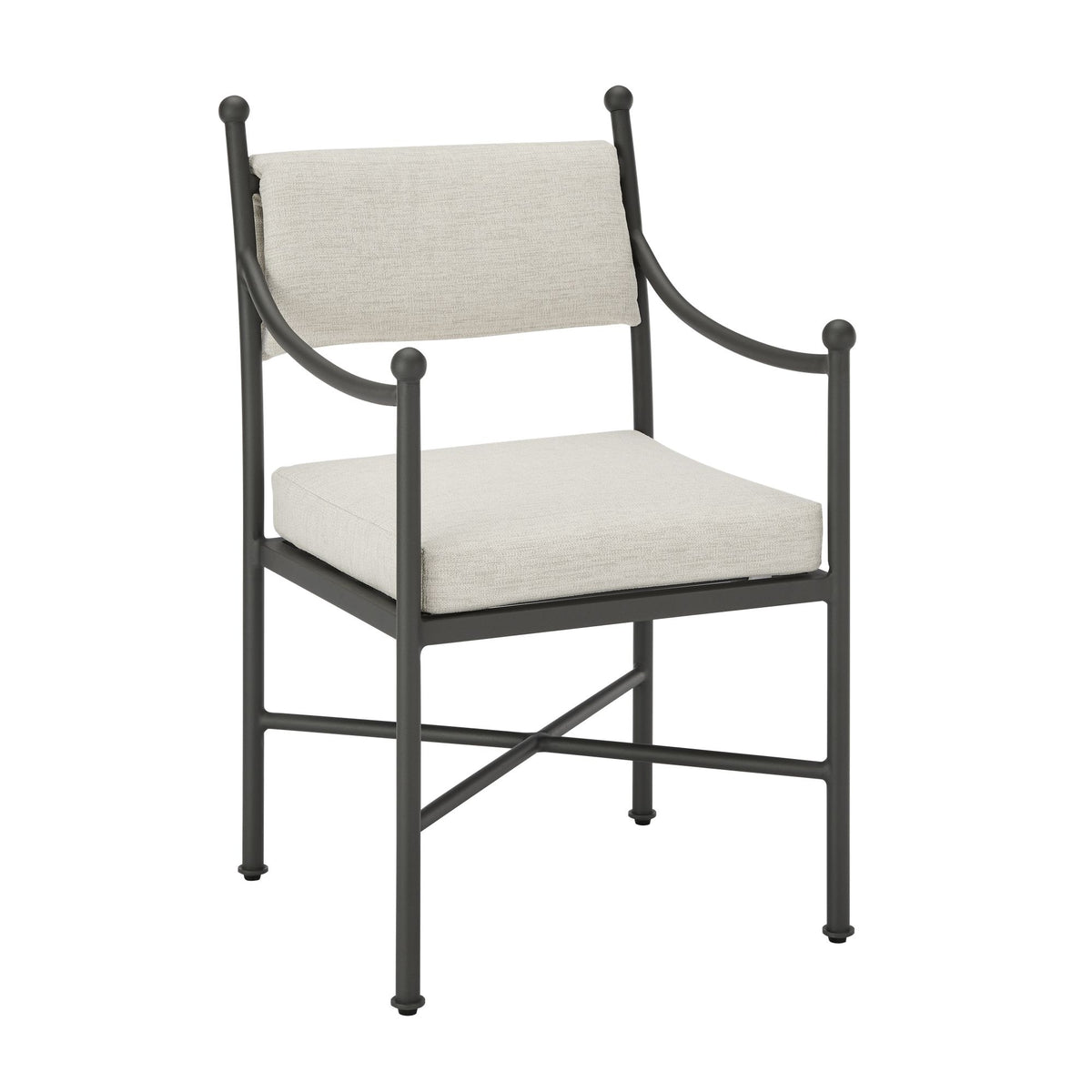 Leni - Outdoor Armchair With Cushions And Powder Coated Aluminum Frame - Moonveil / Warm Gray