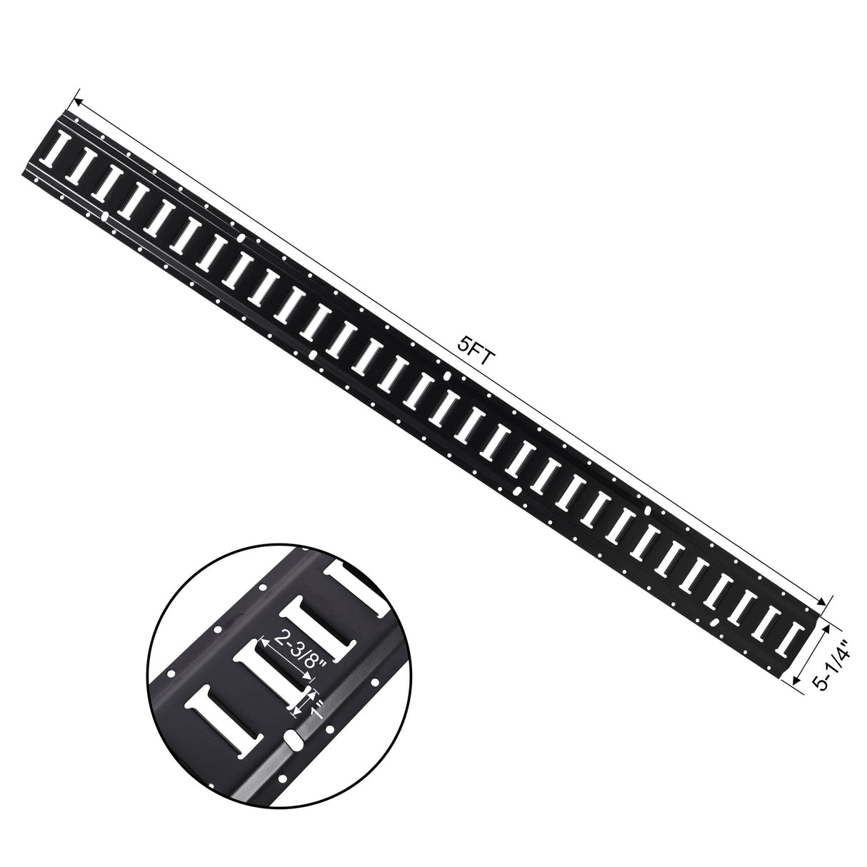 12 Pieces E Track Tie-Down Rail Kit For Trucks, Vans, Garages - Black