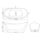 Glossy Freestanding Bathtub, Double Slipper Design, Deep Soaking Comfort