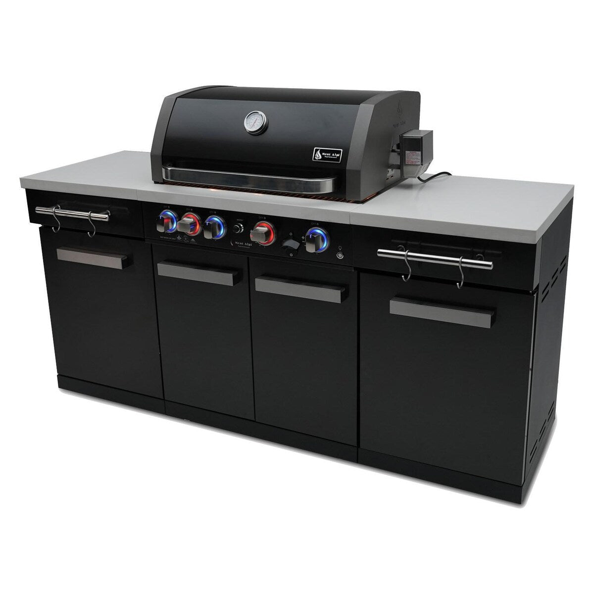 Mont Alpi Compact Series 6 Ft Propane Outdoor Kitchen Island in Black Stainless Steel - MA-957
