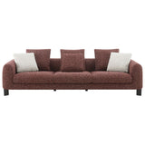 Mardi - Sofa With 6 Pillows - Maroon Tweed