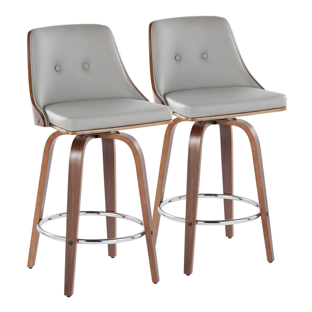 Gianna - 26" Fixed-Height Counter Stool (Set of 2) - Light Gray