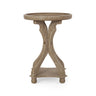 Rustic French Country Accent Table With Hourglass Firwood Base And Lipped Top
