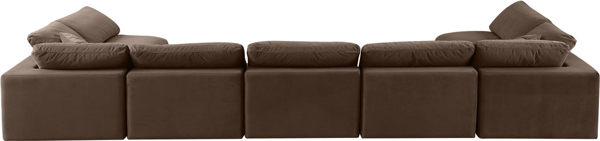 Comfy - 7 Piece Velvet Modular Armless Sectional