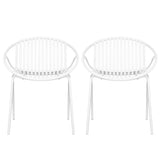 Stackable Outdoor Chairs With Breathable Plastic Backrest (Set of 2)