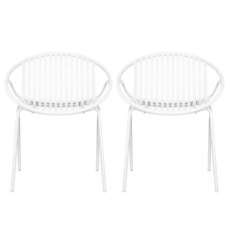 Stackable Outdoor Chairs With Breathable Plastic Backrest (Set of 2)