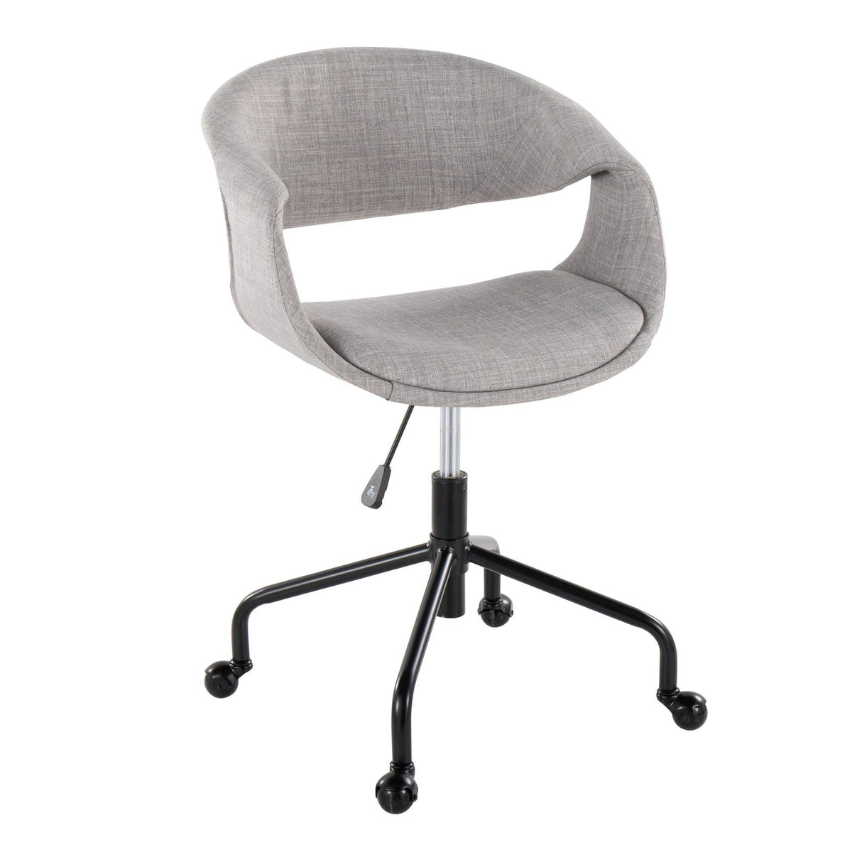 Curvo - Upholstered 4-Star Task Chair - Black Metal Base
