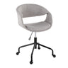 Curvo - Upholstered 4-Star Task Chair - Black Metal Base