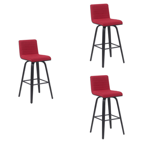 Vienna - Modern Swivel Bar Height Stool - Black Brushed Wood Frame