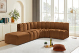 Arc - Velvet 5 Piece Corner Modular Sofa - Saddle