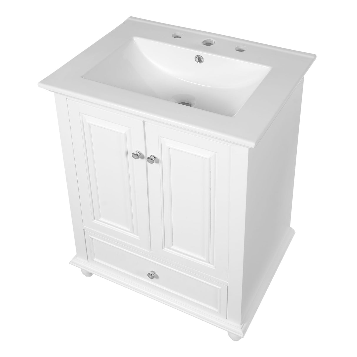 Modern Bathroom Vanity With Sink, Cabinet With Drawer And Dividers, Rectangular Storage Unit
