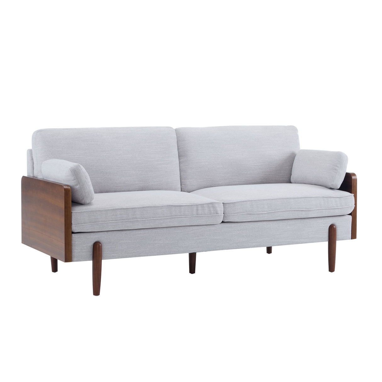 Mid Century Moderne Sofa With Wood Sides