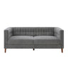 Modern 3 Seater Sofa, Upholstered Couch With Curved Armrests