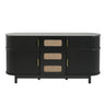 Fluted Sideboard Buffet Cabinet With Sliding Doors And Adjustable Shelves