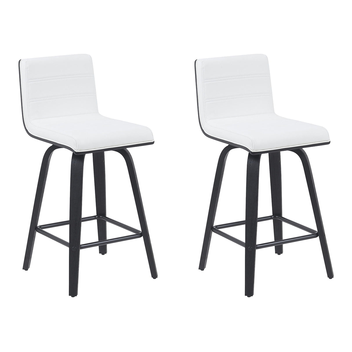 Vienna - Modern Counter Height Swivel Bar Stool - Black Brushed Wood Frame
