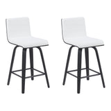 Vienna - Modern Counter Height Swivel Bar Stool - Black Brushed Wood Frame